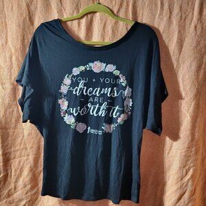 COPY - Bella Women's Black Shirt " You Plus Your Dreams Are Worth It" Size Large
